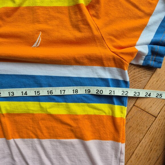 Nautica Men's Classic Fit Striped Rugby Polo Shirt XL Shrimp - Picture 12 of 14